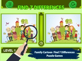 Family Cartoon Find 7 Difference Game Image