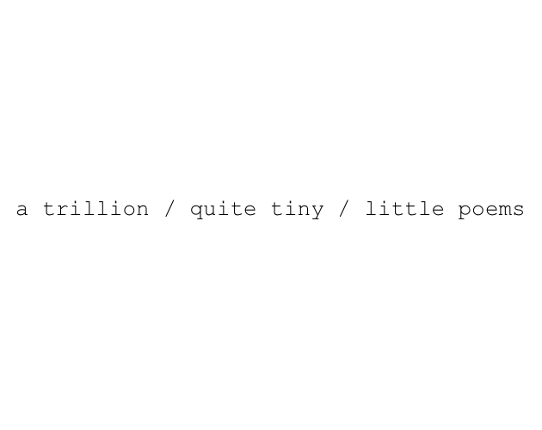 a trillion / quite tiny / little poems Game Cover