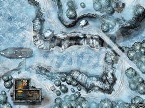 Frosty Lake Cabin TTRPG Battlemap Image