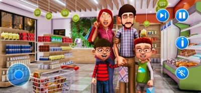 Family Shopping Supermarket 3D Image
