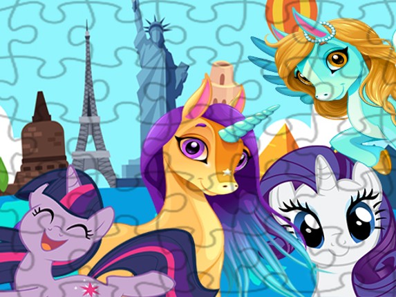 Unicorns Travel The World Puzzle Game Cover