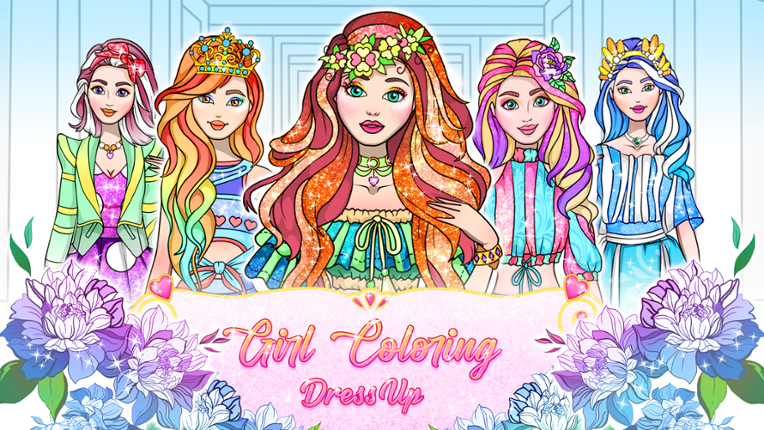 Girl Coloring Dress Up Game Cover