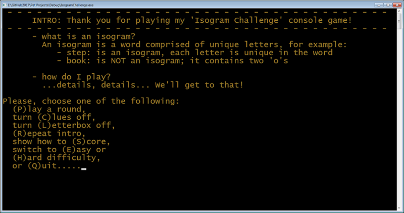 Isogram Challenge Game Cover