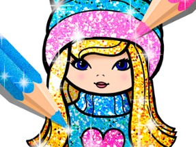 Girls Coloring Book Glitter Image