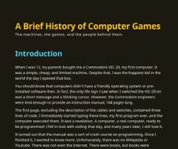 A Brief History of Computer Games (preview) Image