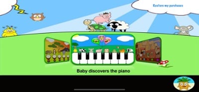 Baby discovers the piano HD Image