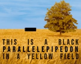 This is a black parallelepipedon in a yellow field Image