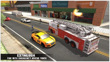 Emergency Rescue Operations - Fire Truck Driving Image