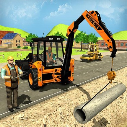 Heavy Excavator Crane : Mega City Road Construction Game Game Cover
