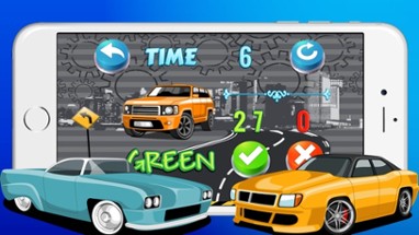 Motor Cars &amp; Truck Color Puzzle Match Skills Quiz Image