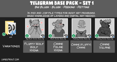 Telegram Stick Base Set 1 (4 Stickers) Image