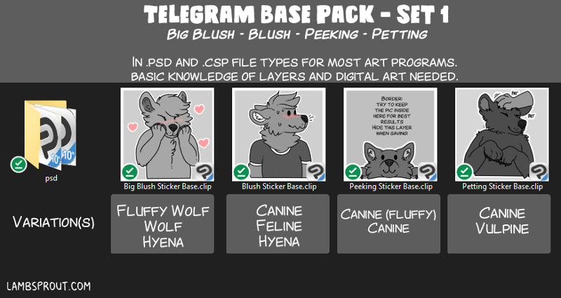 Telegram Stick Base Set 1 (4 Stickers) Game Cover