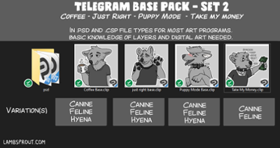 Telegram Stick Base Set 2 (4 Stickers) Image