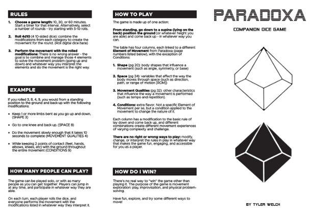 PARADOXA Companion Dice Game Game Cover