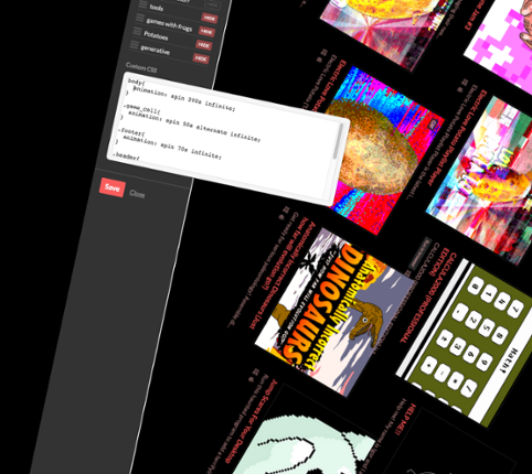 itch.io profile themes Game Cover