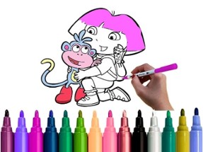 Dora Coloring Fun Time Image