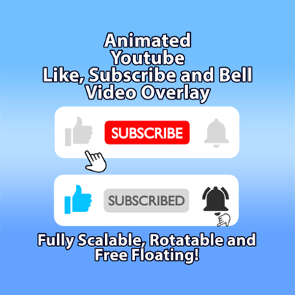 Animated Youtube Like, Subscribe and Bell Video Overlay, Easy To Use and Hassle Free Game Cover