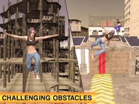 Parkour Stunt Girl Running Image