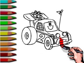 BTS Racing Car Coloring Image
