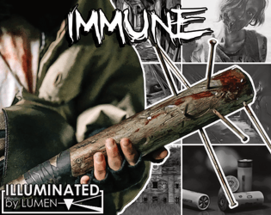 Immune, a post-apocalypse zombie-splatter ttrpg illuminated by shadow Game Cover