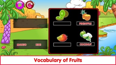 Matching Vocab Animals &amp; Fruit Image
