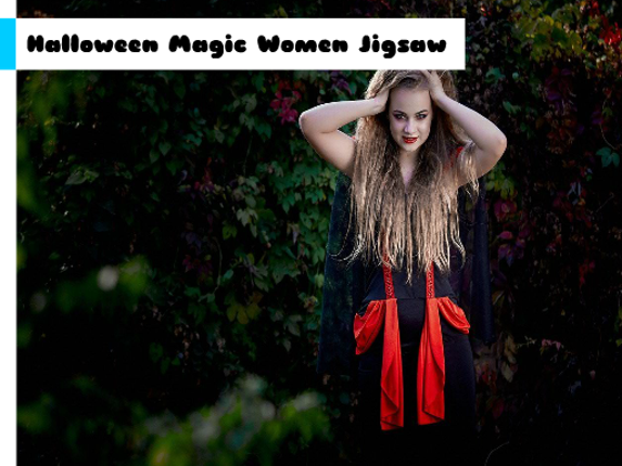 Halloween Magic Women Jigsaw Game Cover