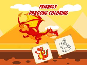 Friendly Dragons Coloring Image