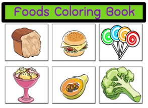 Illustration of Foods And Sweets Coloring for Kids Image