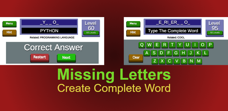 AptiRay: Missing Letters Game | PC/Desktop Version Game Cover
